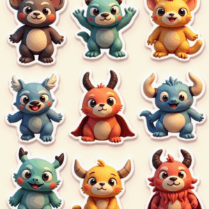 Cartoon Characters & Mascots - Sticker Sheet v24